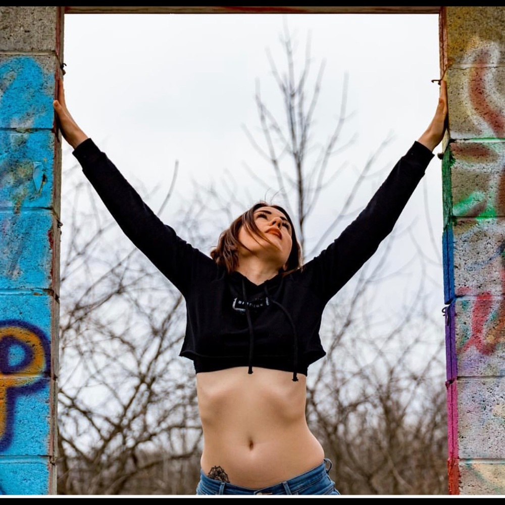 Black cropped hoodie Dime piece brand size small